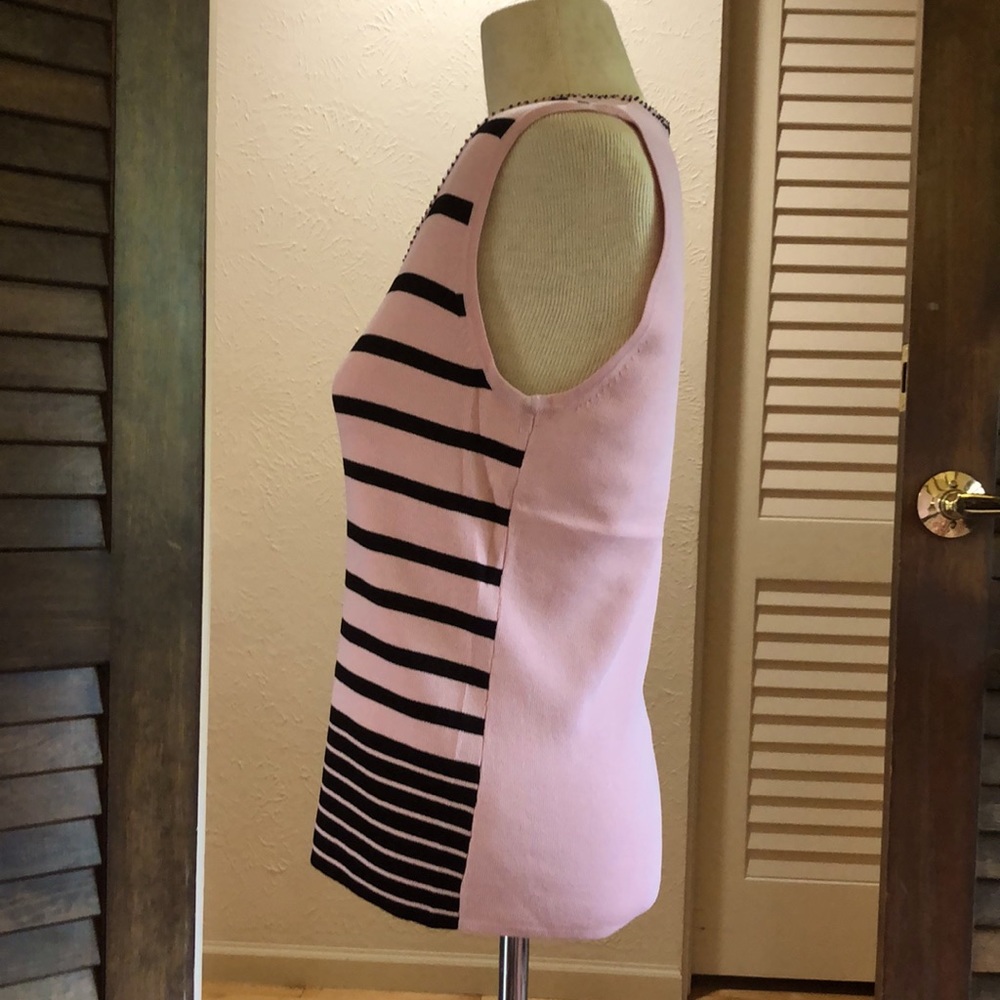 Striped Pink and Black Knit Tank - Picture 2 of 8